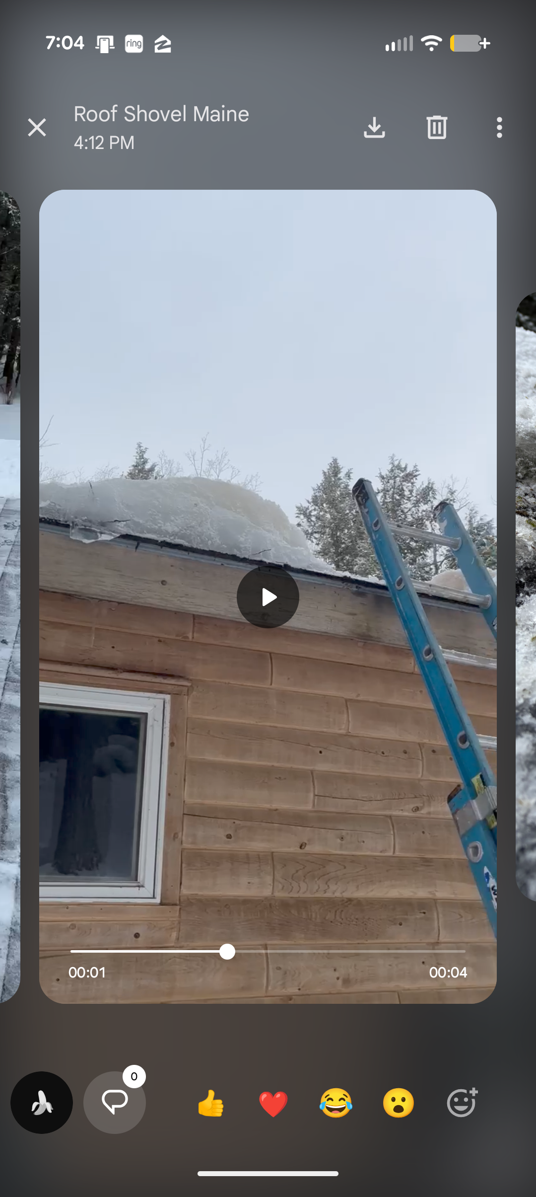 Massive 12+ Inch Ice Dam at Roof Eave