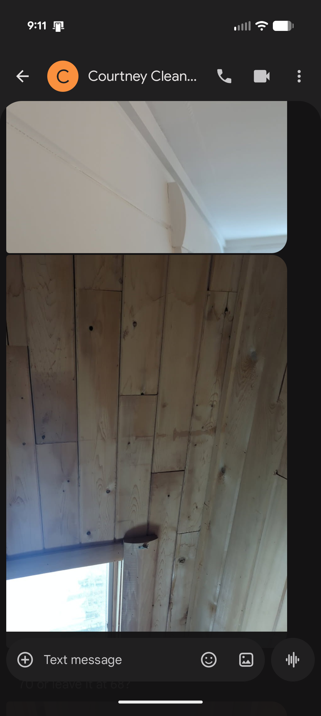 Courtney Clean Documentation — Ceiling & Log Wall Water Damage