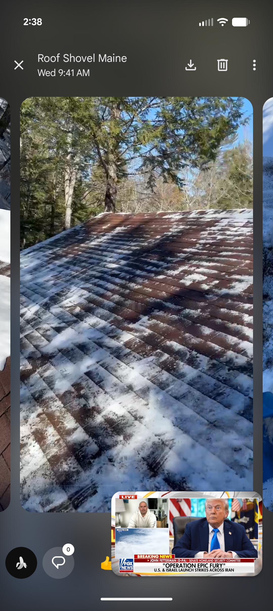 Roof Surface After Ice Dam Removal — Visible Residue Patterns