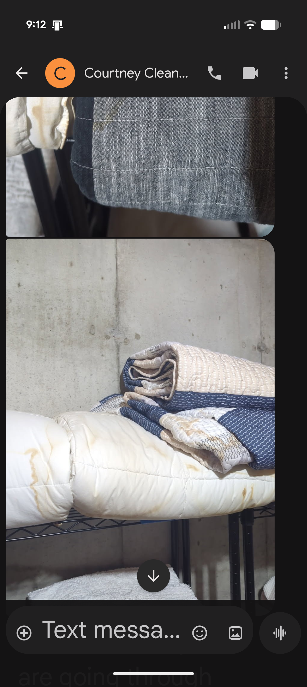 Water-Damaged Personal Property — Bedding & Linens